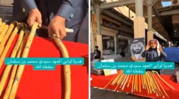 قيمة تاريخية.. مواطن يهدي ولي العهد 26 عصى أثرية بـ21 مليون ريال